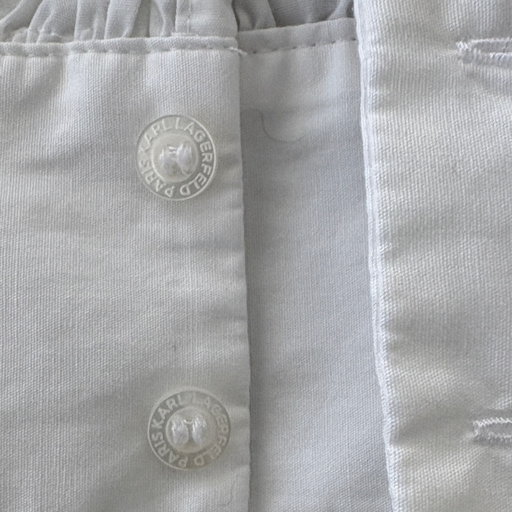 Karl Lagerfeld White Shirt with Rhinestone Accents - Picture 6 of 6
